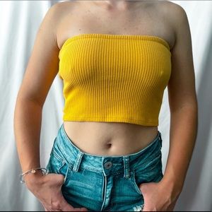 Mustard yellow crop top